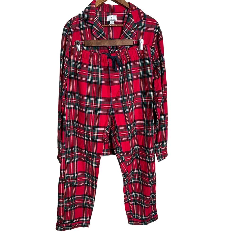 Petite Plume Imperial Tartan Flannel Pajama Set Mens M Cotton Long Sleeve